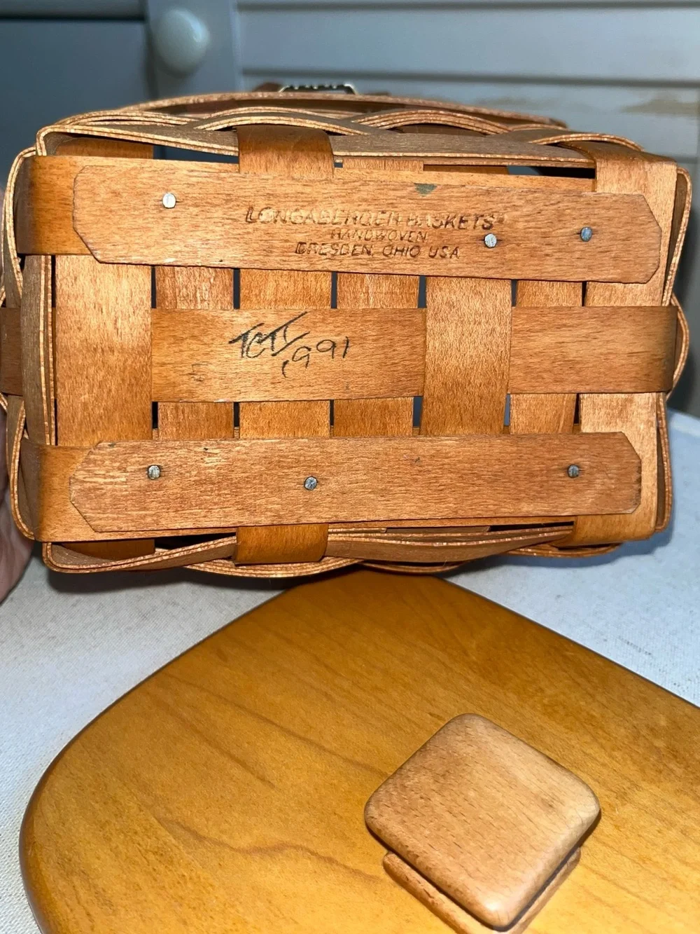 Vintage Longaberger Dresden 1991 Tour Basket w/Lid